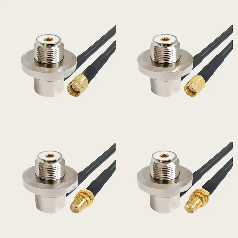 RG58 Cable SO239 PL259 UHF Female to SMA Male Female Washer Nut Right Angle Connector Pigtail Jumper  RG-58 Extend cables