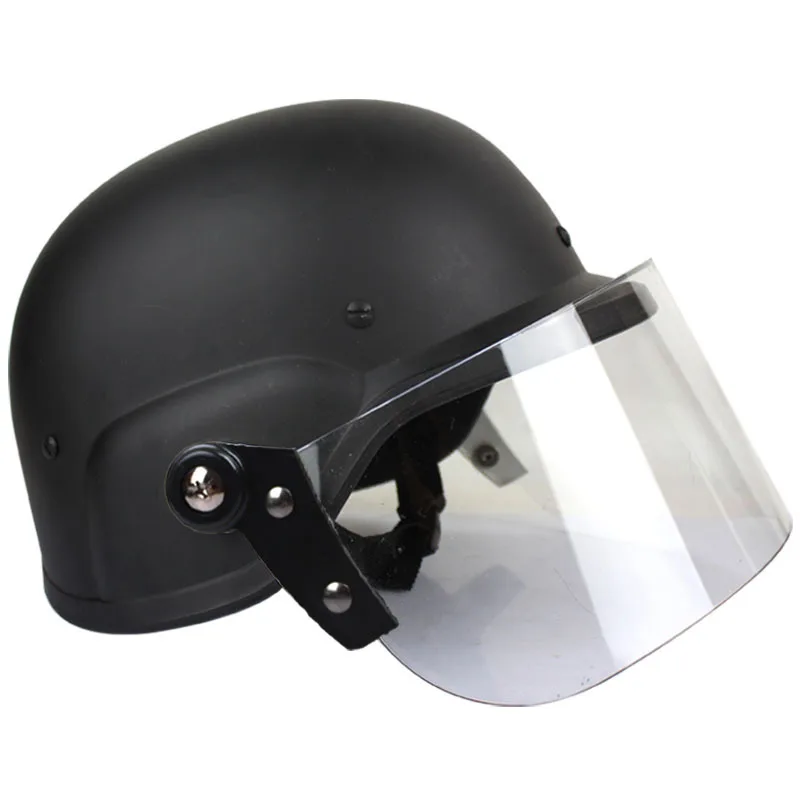 Anti-riot Helmet Hunting Fan Tactical Protection Self Defense Adult Transparent Protective Face Shield Wind-proof Safety Helmet