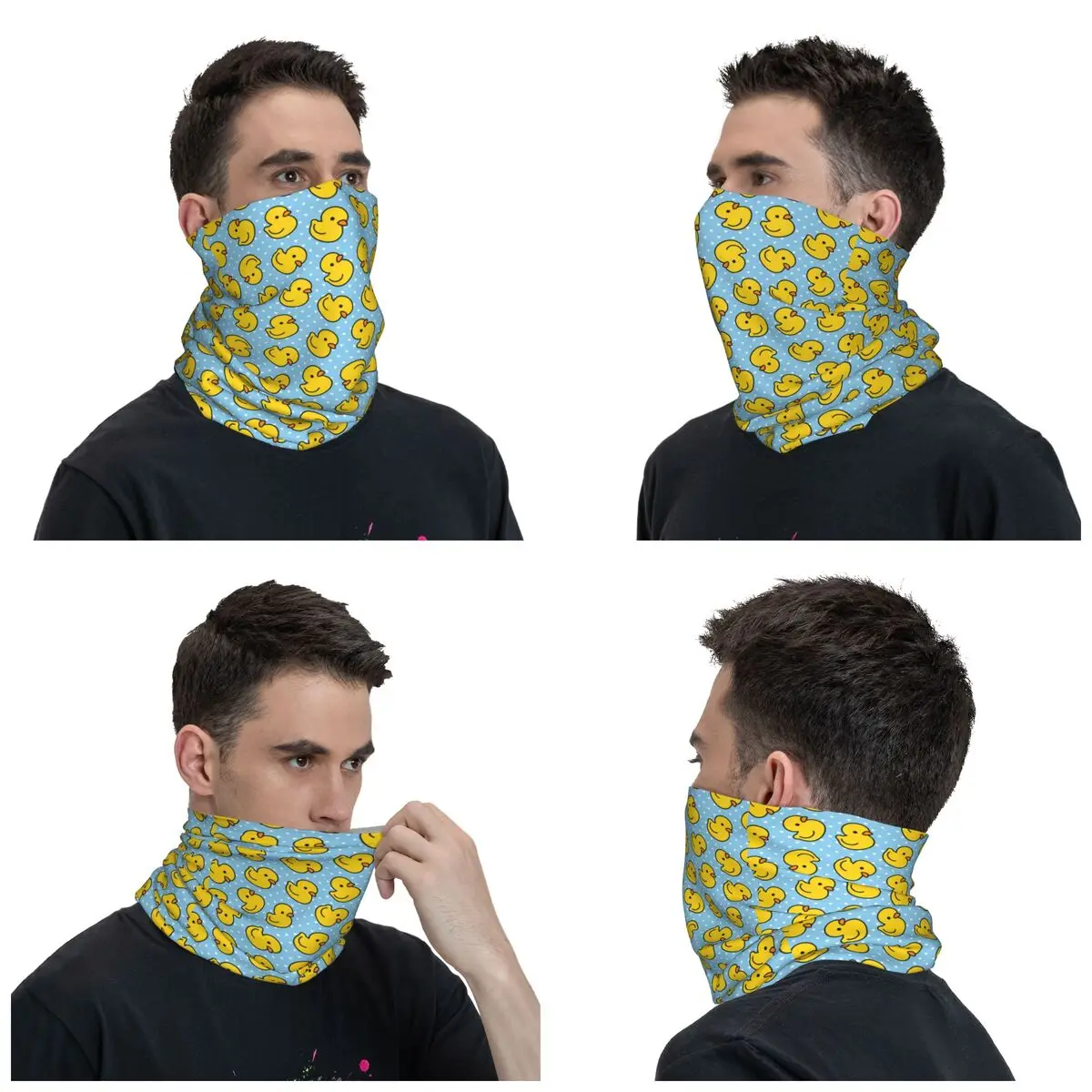 Custom Cartoon Cute Duck Bandana Winter Neck Warmer Men Windproof Wrap Face Scarf for Hiking Gaiter Headband