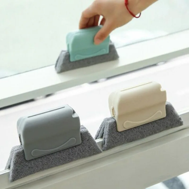Multifunctional Window Track Slot Cleaning Brush Portable Window Groove Gap Cleaner Cloth for Kitchen Home Cleaning