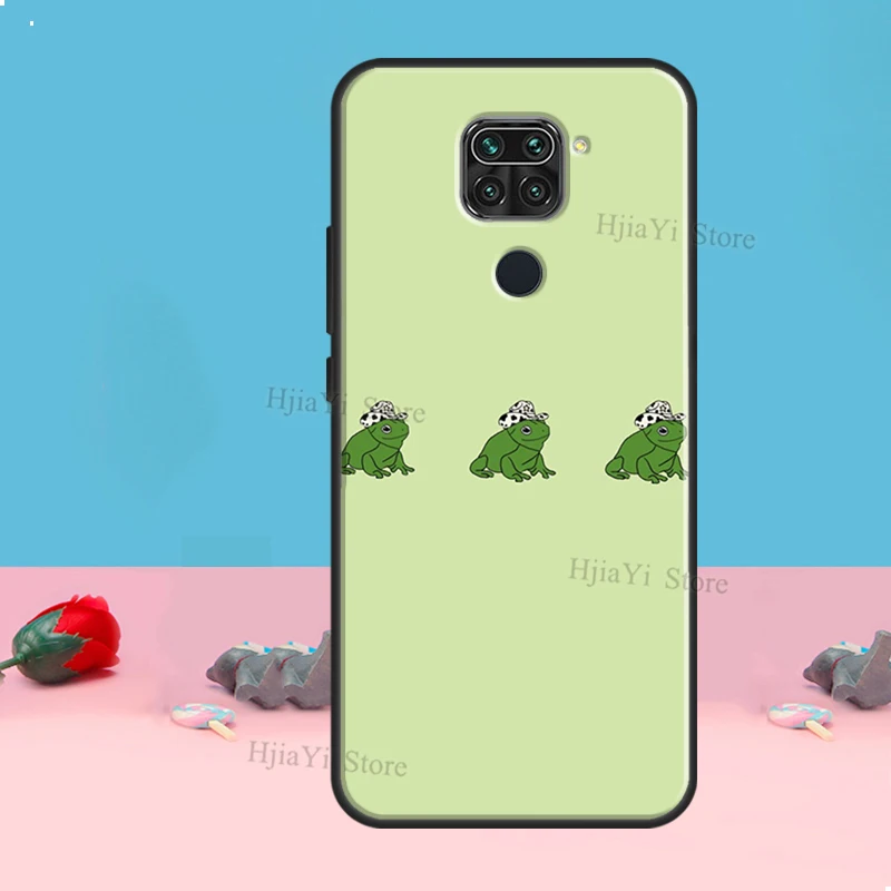 Cute Green Frog Case For Redmi Note 8 9 10 11 12 Pro Plus 10S 11S 12S Cover For Redmi 9C 10A 10C 12C Coque