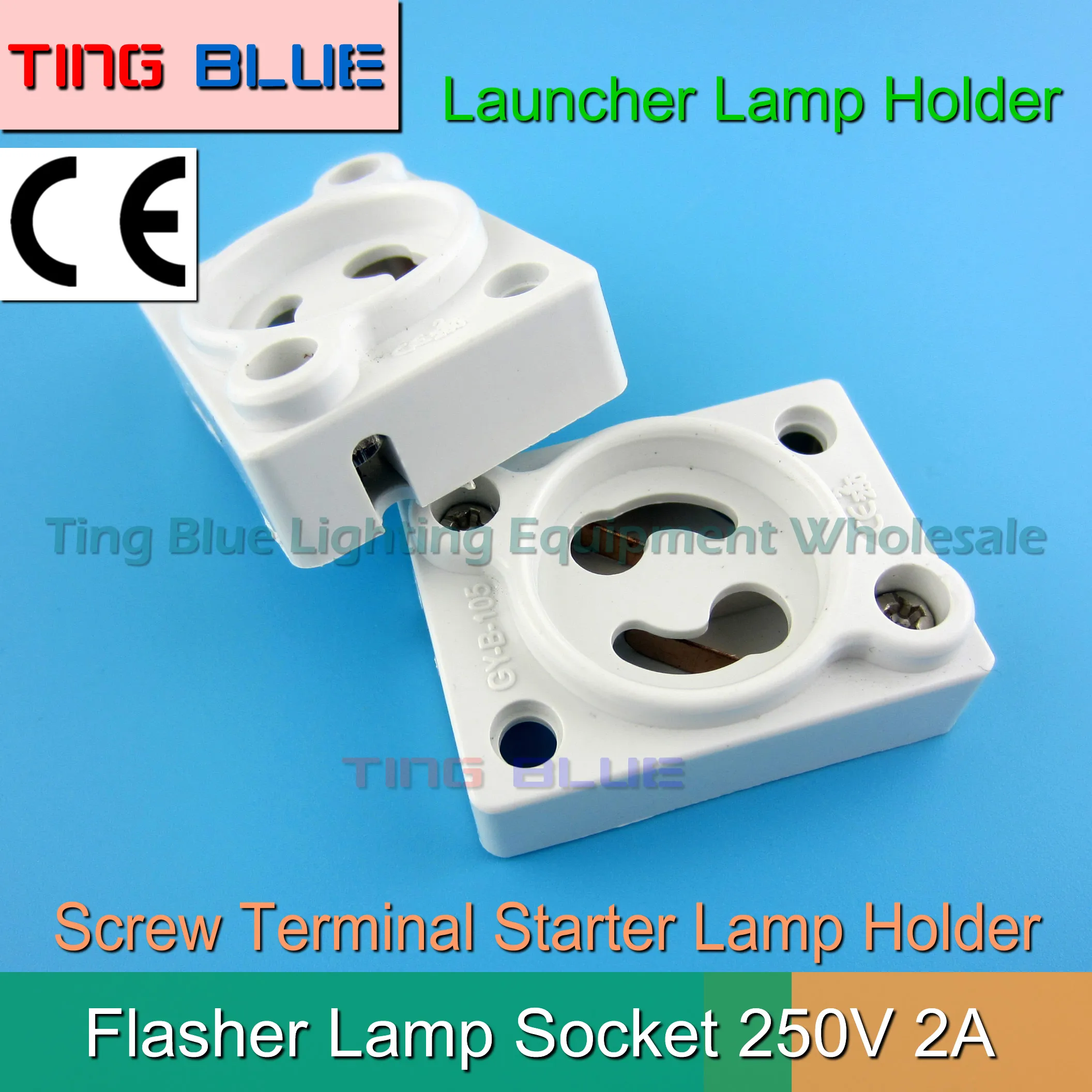 (4-6pcs)Fluorescent light starter holder Lamp starter lamp holder High quality PC flame retardant 500V 2A
