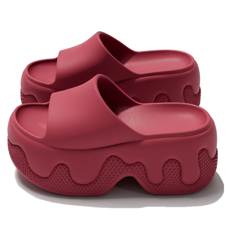 Chunky Plateau-Eiscreme-Slipper für Damen – Sommer 2026 – EVA Keilabsatz-Sandalen für Frauen – Rutschfeste Strand-Sandalen mit dicker Sohle