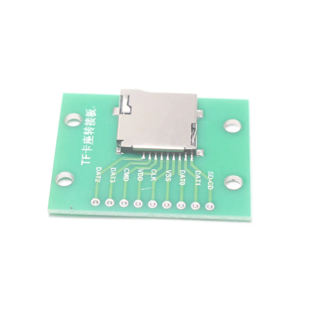2pcs 9P TF Slot Welding Type SD Socket with 2.54mm PCBBoard Self-Spring Micro SD Connector Card Slot