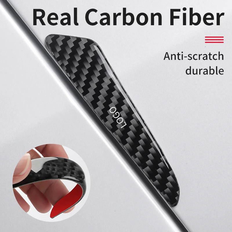 Carbon Fiber Car Door Edge Protector Stickers Anti-scratch Guard Buffer Trim for Tesla Model 3 Car Styling Exterior Decoration