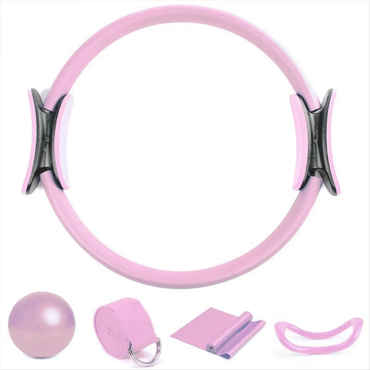 

Pilates Ring Set, Magic Circle, Explosion-Proof Pilates Mini Ball, High Elastic Resistance Band, Yoga Wheat Tube Ball,B
