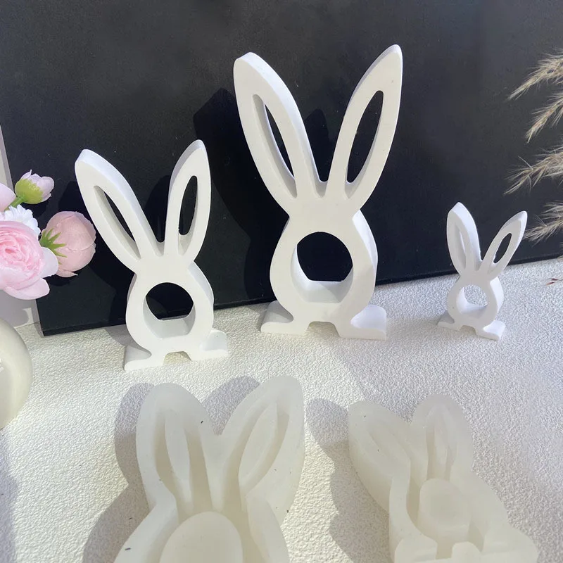 Easter Rabbit Candle Silicone Mold Aromatherapy Plaster Candle Resin Mold Easter Rabbit Love Aromatherapy Candle Making Supplies