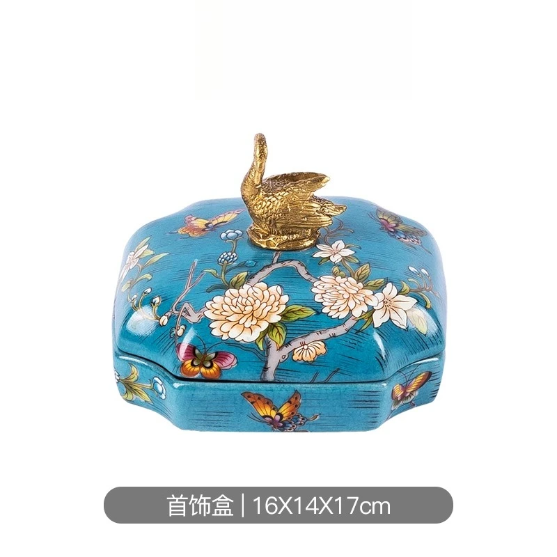 حلي سيراميك قديمة، مجوهرات راقية، تأثيث منزلي على الطراز الصيني، نحاس مع مزهرية من البورسلين، هدايا مدخل راقية