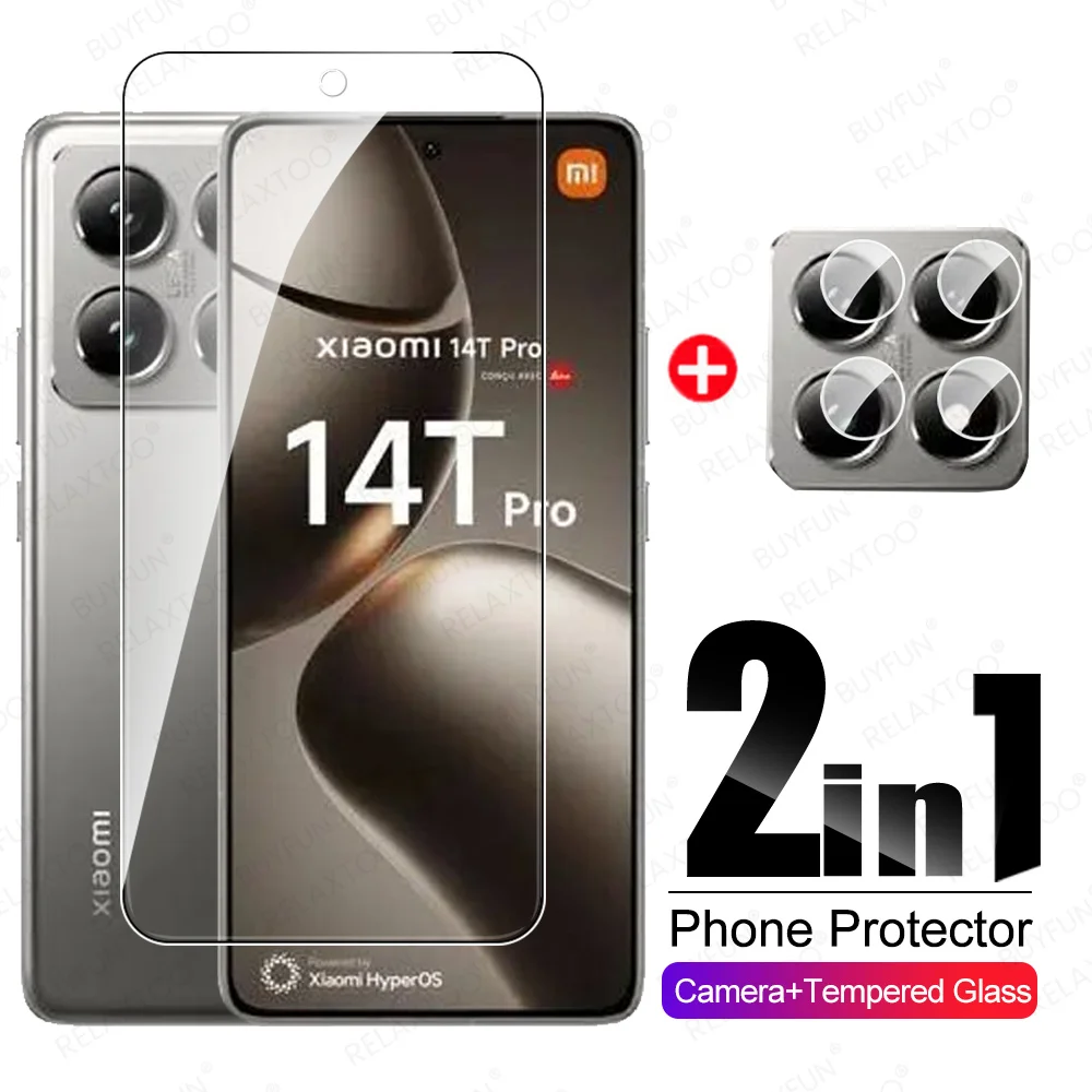 2in1 Tempered Glass For Xiaomi 14T Pro Camera Protective Glass Xaomi Mi 14TPro Xiaomi14T 14 T Xiaomi14TPro 5G Screen Protector