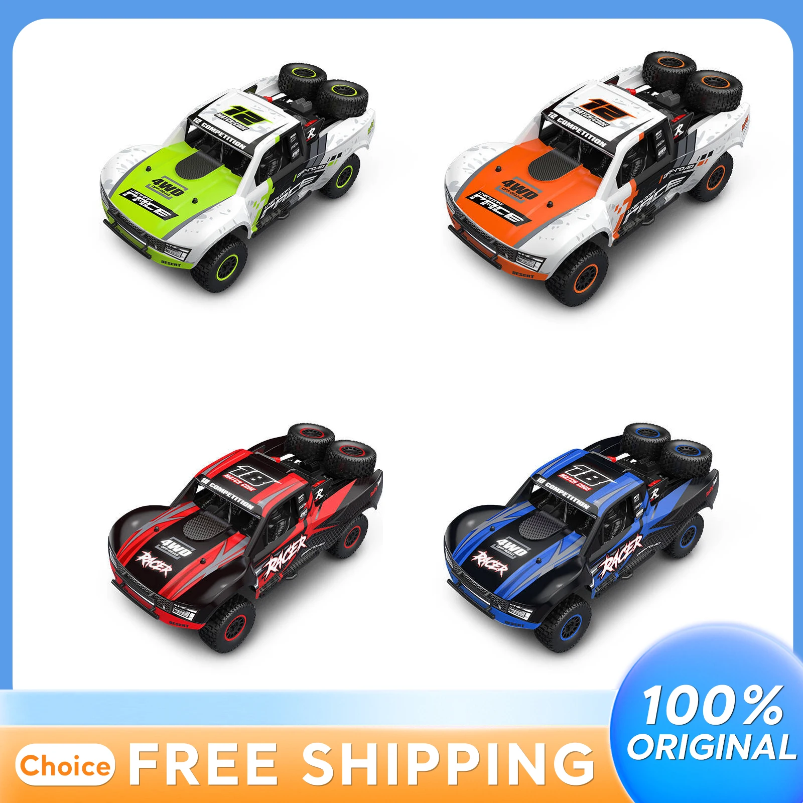 

HB-RD1201 1:12 Scale Four-Wheel Drive Short Truck High-Speed RC Car Remote Control Toy Boys Model Vehicle Hydraulic Shock Absorb