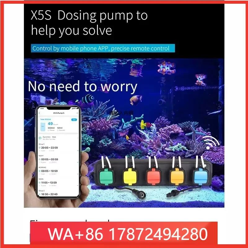 hot r X5S WiFi Program Aquarium Fish Tank Dosing Pump Programmable Saltwater Ocean Coral Reef Peristaltic Pump