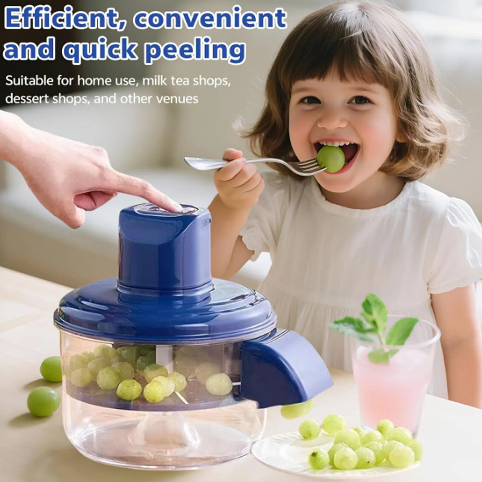 Electric Grape Peeling Machine Rechargeable Automatic Fruit Peeler Grape Skin Remover Tool for Home Kitchen