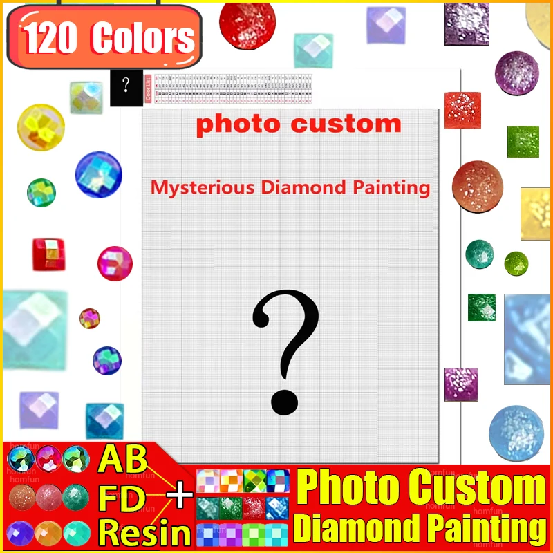 Dispaint 120 Colors Mystery Gifts Diamond Painting Resin+Fairy Dust+AB Drill  DIY Diamond Painting! Private custom Photo Custom