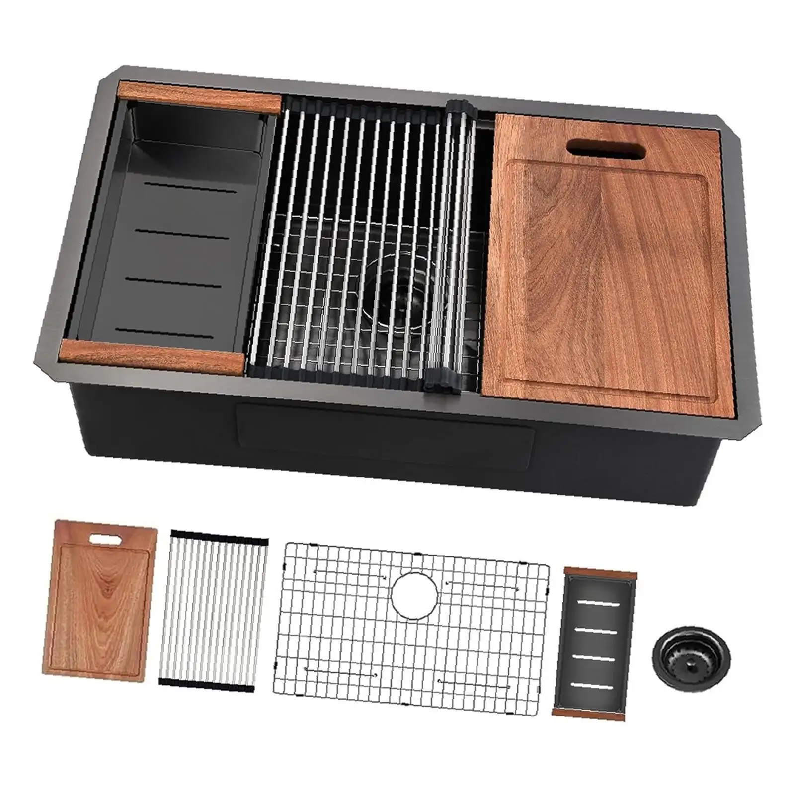 

32 X 19 Stainless Steel Undermount Kitchen Sink R10 Radius Deep Single Bowl Workstation Sink for Modern Kitchens