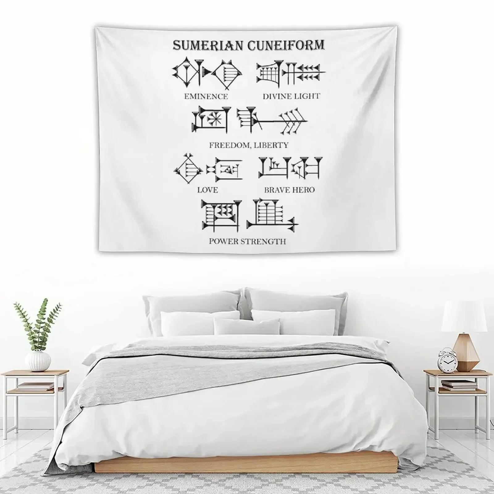 

Sumerian Cuneiform Script Tapestry Bedroom Deco Decorative Wall Murals Tapestry