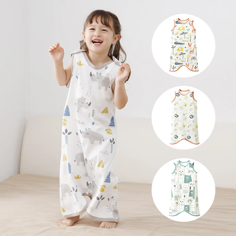 

Children Sleeping Bag Summer Sleeveless Vest Infant Sleepwear Oversized Cotton Sleepwear Clothes Toddler Kids