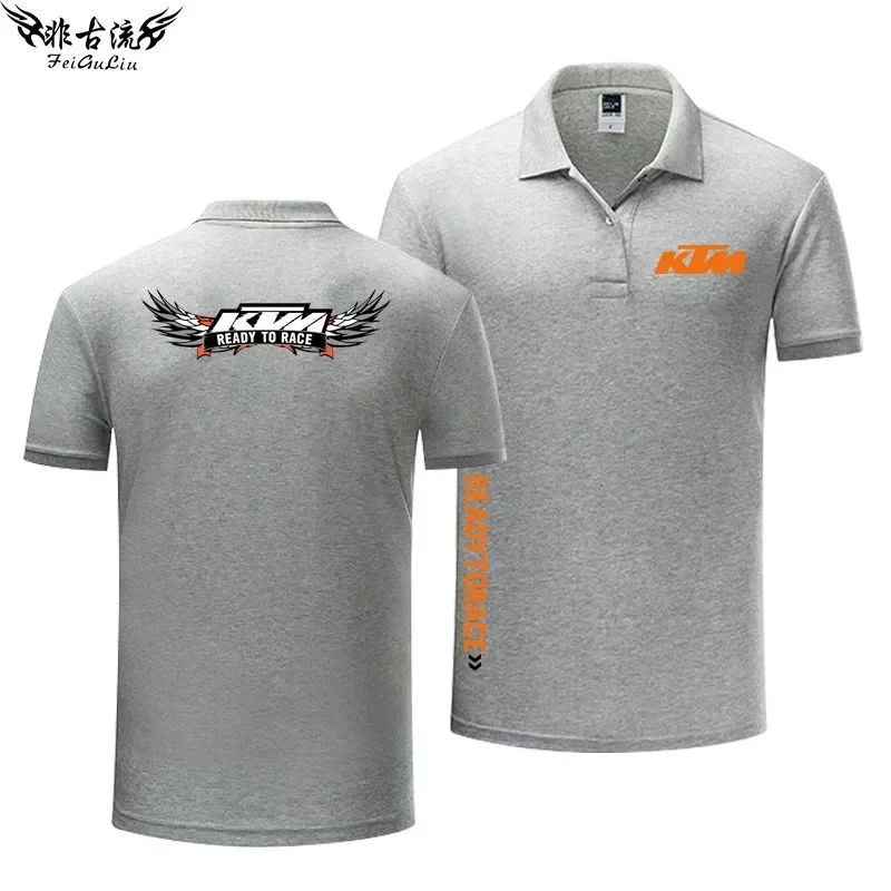 Camiseta Polo de Ciclismo Todoterreno KTM para Motocicleta, Camiseta de Manga Corta para Hombre, Estilo Casual