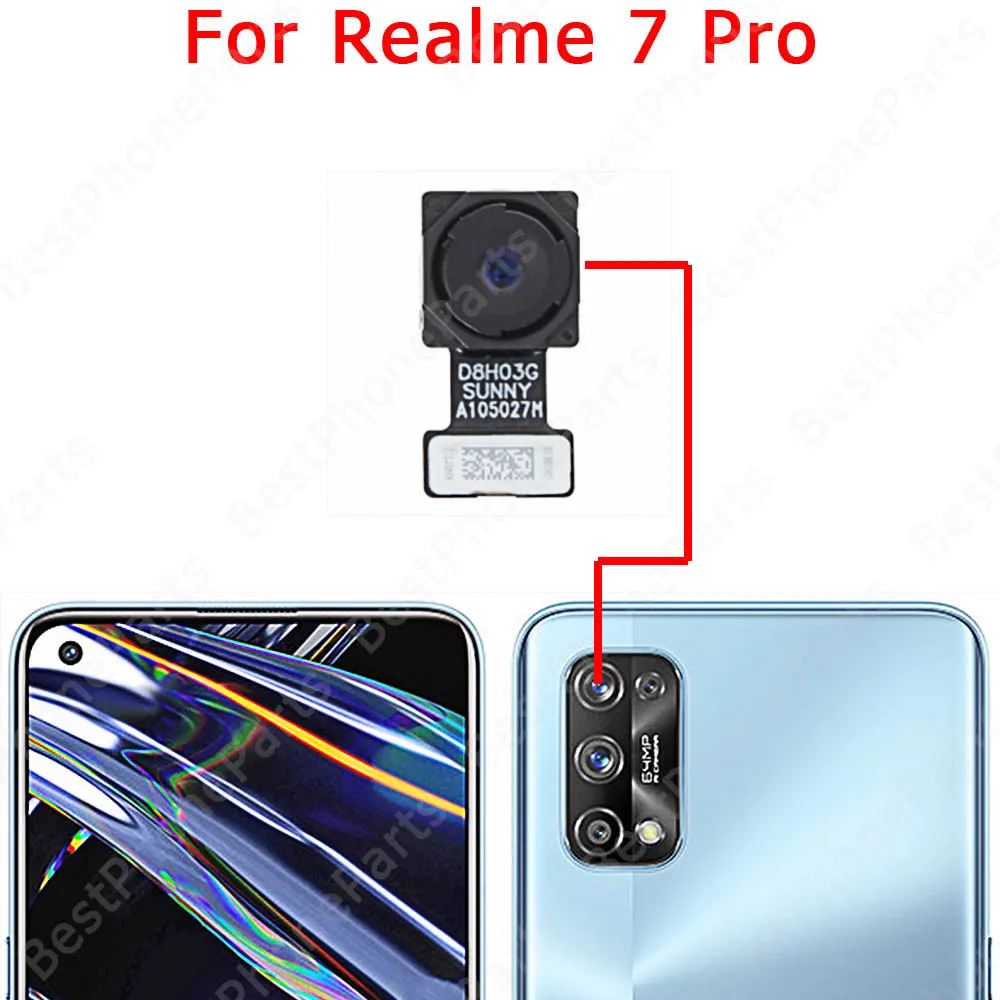 Selfie Back View Front Camera Module For Realme 7 Pro 7i Asia 7Pro 5G Global Rear Camera Repair Spare Parts Flex Cable