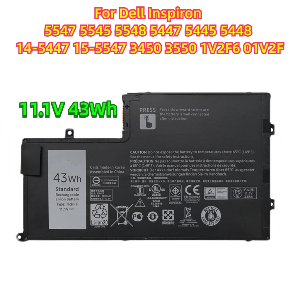 

For Dell Inspiron 5547 5545 5548 5447 5445 5448 14-5447 15-5547 3450 3550 1V2F6 01V2F 11.1V 43Wh Battery