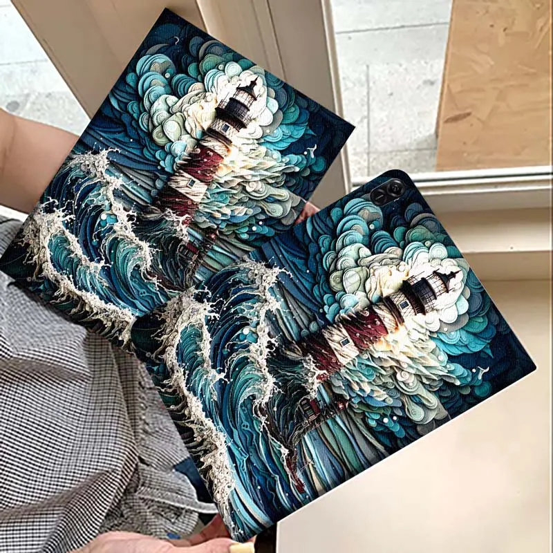 

Luxury Iron Tower Art Tablet Case For Huawei MatePad M5 T5 SE 11 Pro Honor Tab 5 V7 V8 X9 GT 10.1 10.8 Inch