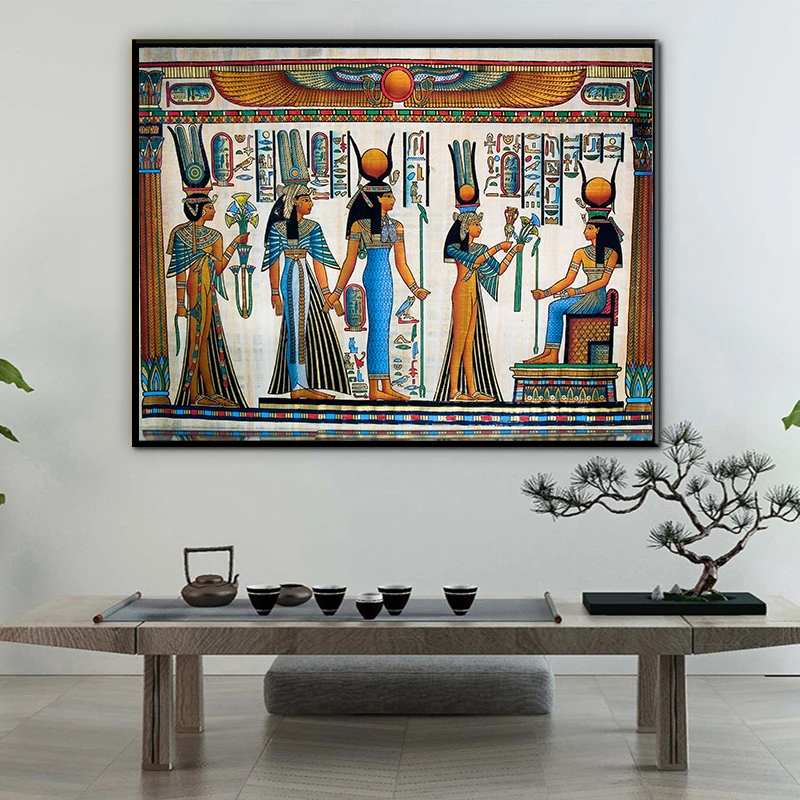 Ancient Egypt Murals 5D Diamond Painting Portrait Diamond Mosaic Abstract Diamond Embroidery Painting DIY Rhinestone Home Decor