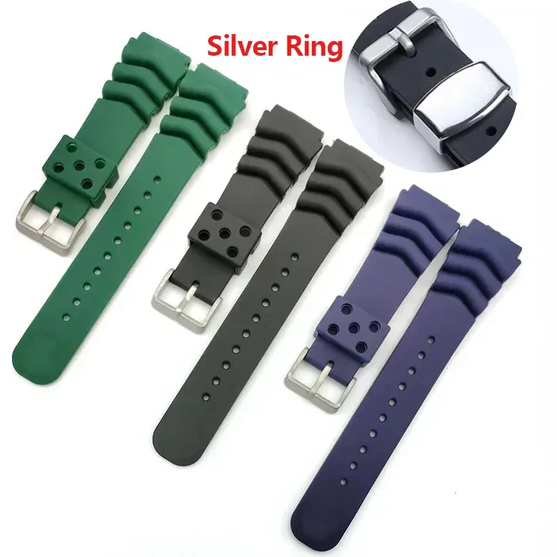 Resin Wrist Strap for Seiko for Water Ghost for Canned for Abalone Waterproof Silicone Watchband Belt 18 22 20mm Rubber Bracelet