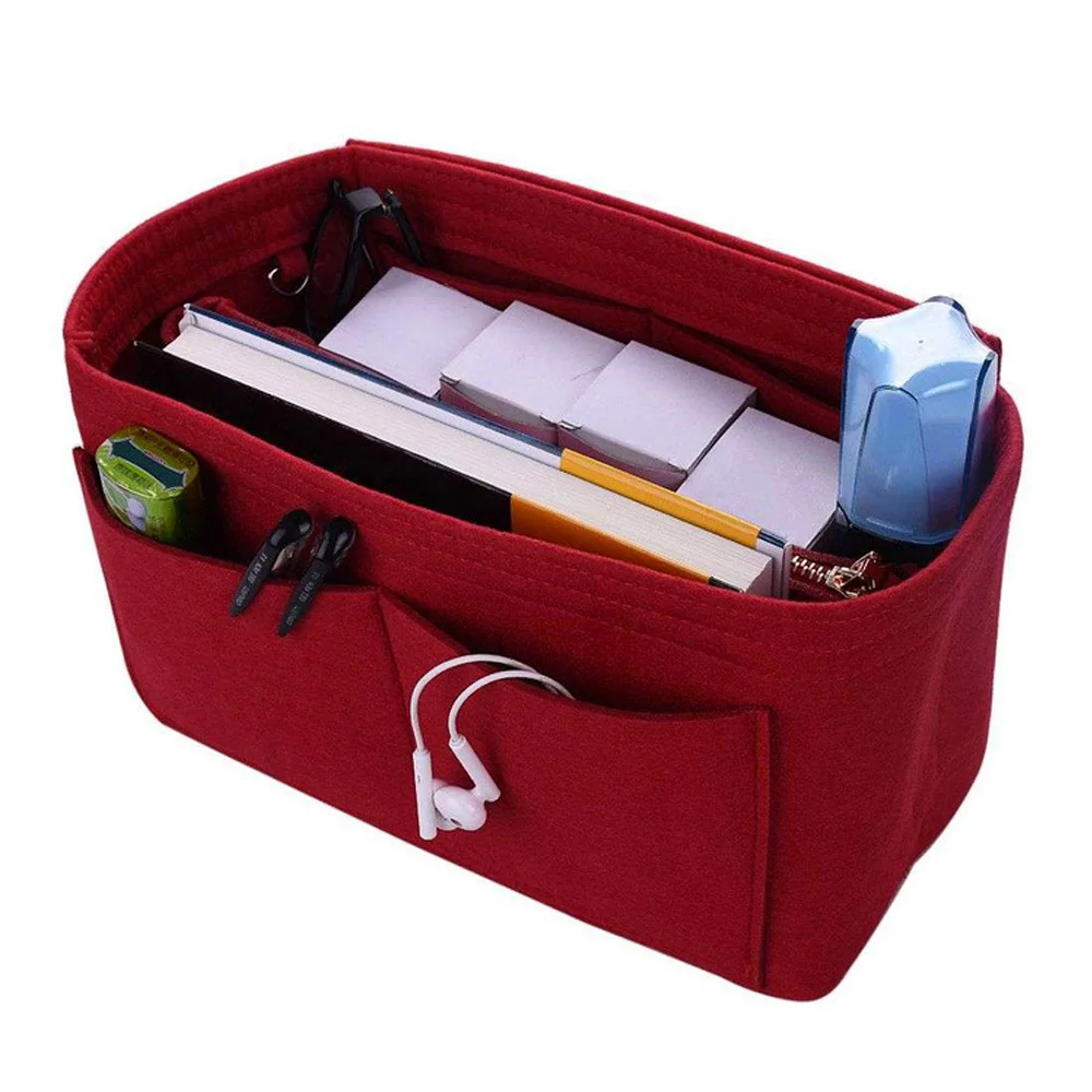 Brand Make up Organizer Felt Insert Bag For Handbag Travel Inner Purse Portable Cosmetic Bag Fit Various Storage functional Bags
