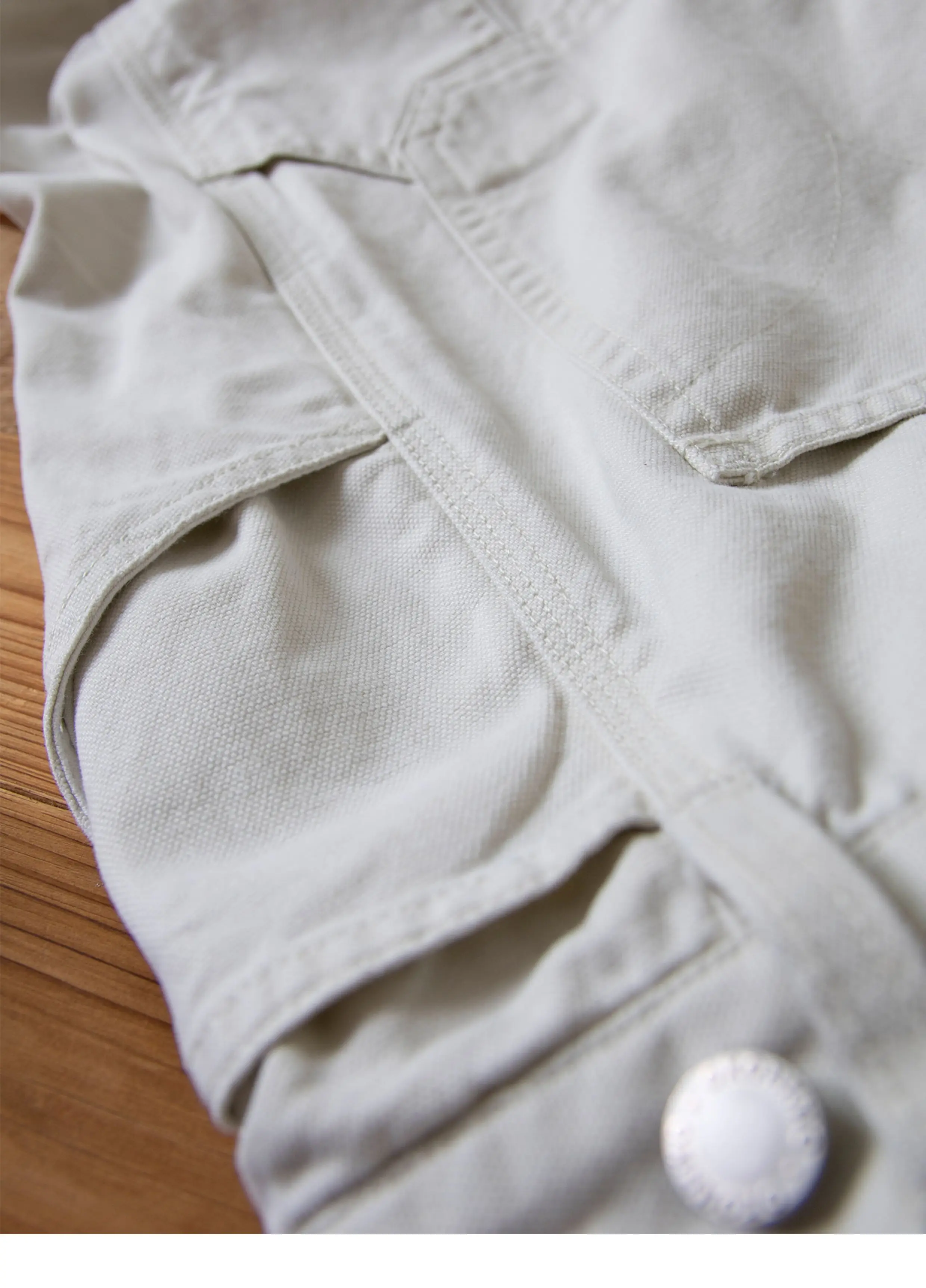 12oz قماش الخريف الشتاء جميع القطن سميكة متعرجة الحرب العالمية الثانية على غرار الأمريكية الرجعية مستقيم الساق سطح السراويل (Amekaji السراويل الطويلة) #4