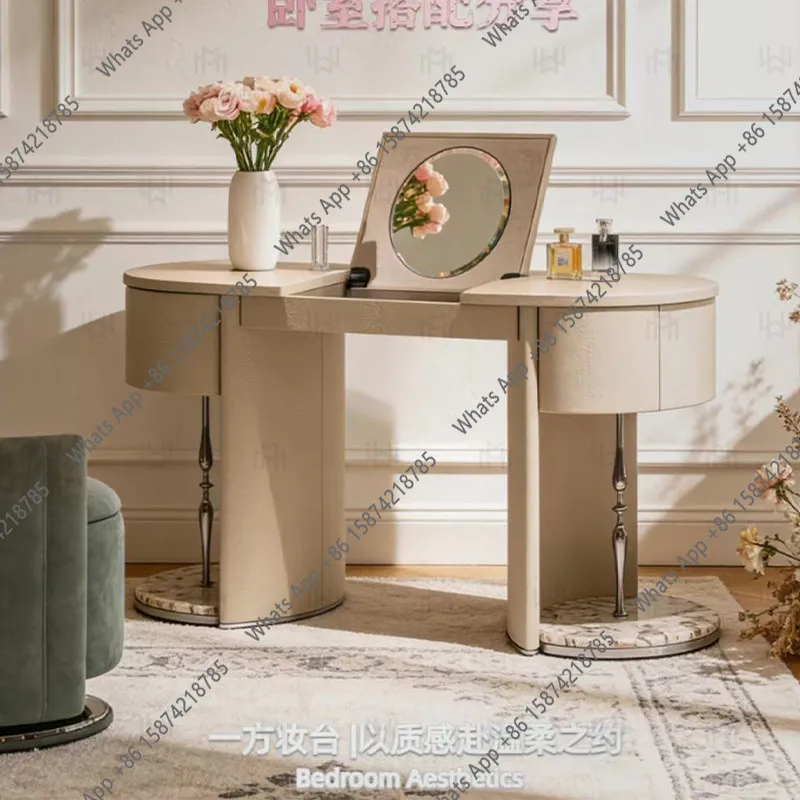 

Rt Italian Light Luxury Marble Flip-top Integrated Dressing Table, Modern Simple Villa Model Room Bedroom Dressing Table