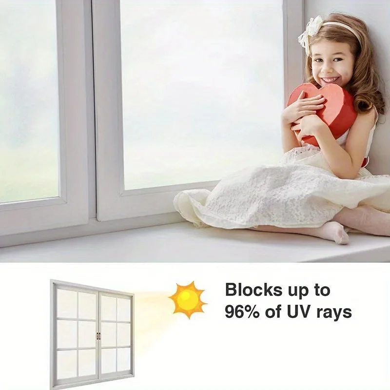 Geometric Privacy Window Film Static Cling No Glue Removable Sun Block Heat Control for Home Bathroom Office Glass