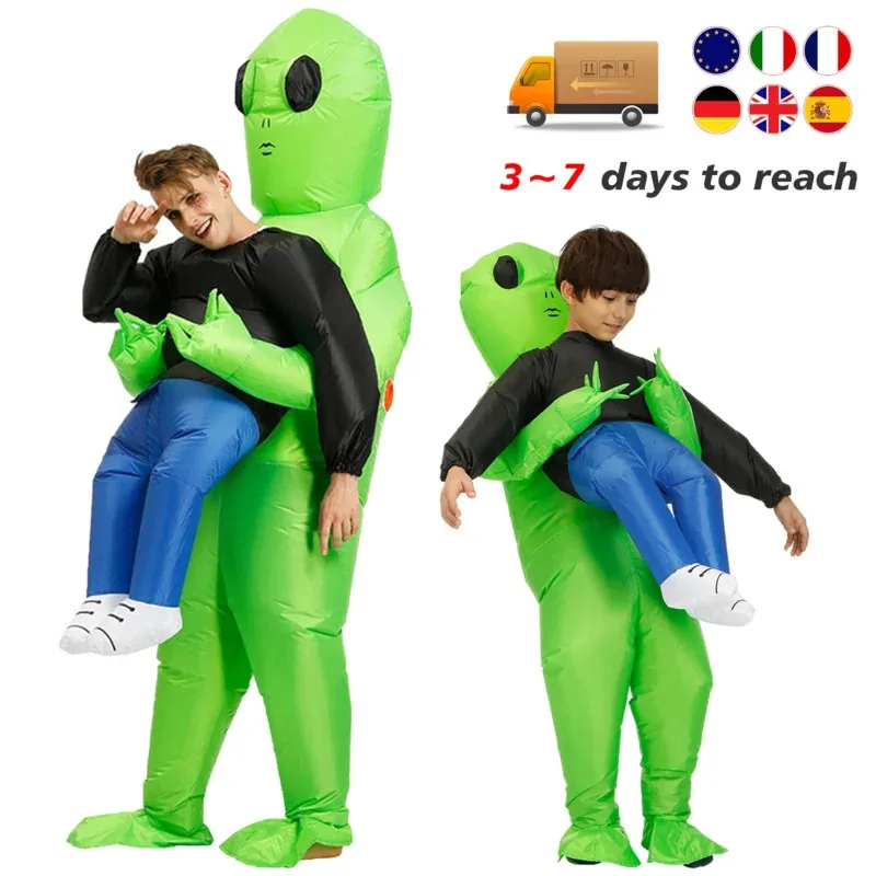 ♥ 2025 New ET-Aliens Inflatable Costume Scary Monster Cosplay For Adult Kids Thanksgiving Christmas Party Festival Stage ★☆ly99