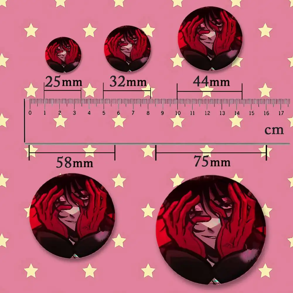 Custom Badges 75mm 44mm 25mm 32mm 58mm M-Married in R-Red B-Bok-su Hat Backpack Accessories Toys Collect Gifts Large