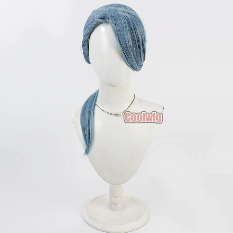 Coolwig الشعر الاصطناعية جورجينا علقة تأثيري الباروكات الملتوية العجائب جورجينا علقة 50 سنتيمتر شعر مستعار أزرق فاتح طويل مقاومة للحرارة