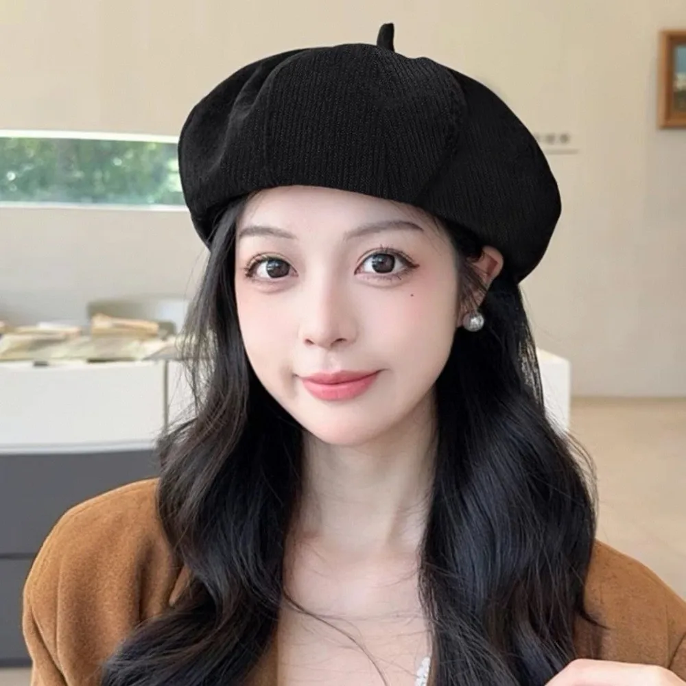 Cappello berretto retrò casual Cappello da pittore artistico versatile Cappello in velluto a coste tinta unita regolabile per donna