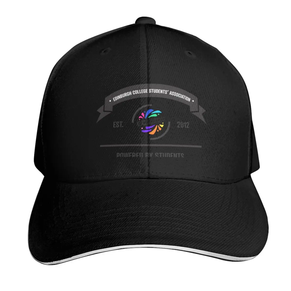 Powered by Students Baseball Cap Six Panel Structured Crown Sun Protection UPF 50+ Breathable Mesh Back