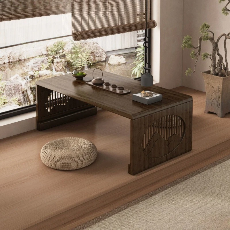 Tatami coffee table new Chinese style tea table bay window table Sinology balcony simple home retro