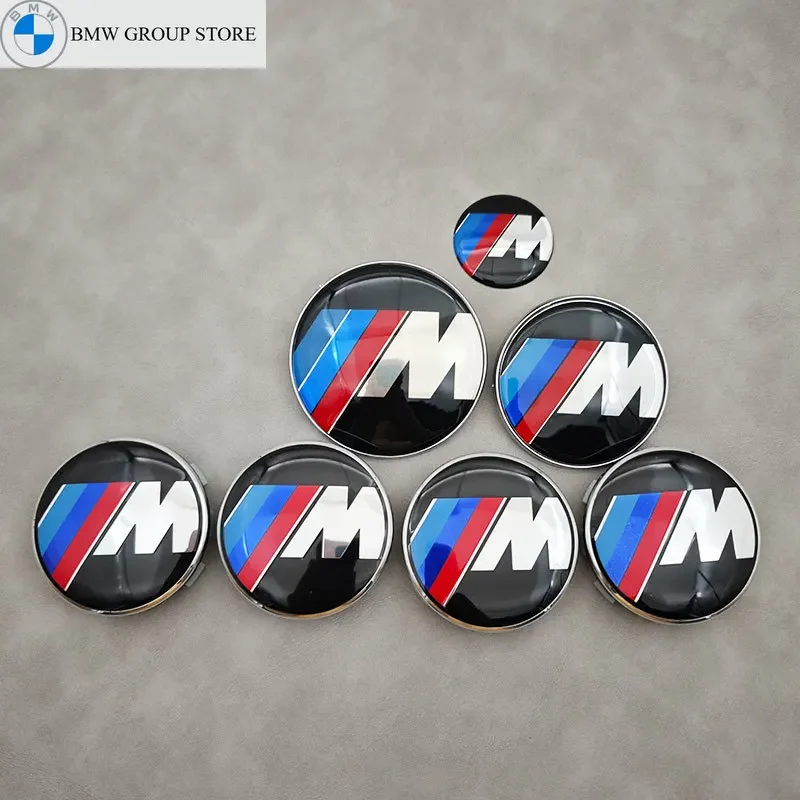 BMW GROUP ABS BMW M Logo 82mm Car Front Badge 74mm Rear Trunk Badge 68mm Wheel Center Caps 45mm Steering Wheel For BMW All Model