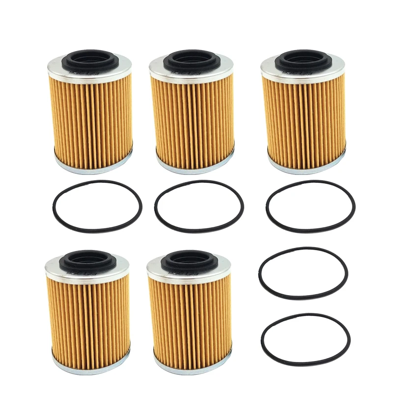 

5Pcs Oil Filter with Gaskets Fit for Spark Ski-Doo Sea-Doo Can-Am Maverick EXPEDITION GRAND TOURING GSX MXZ RENEGADE 420956123