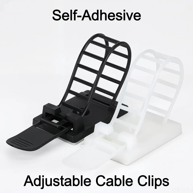 20/50pcs Adhesive Cable Clip Organizer Adjustable Length Self-adhesive Wire Holder Cord Management Clamp 1600T Backing