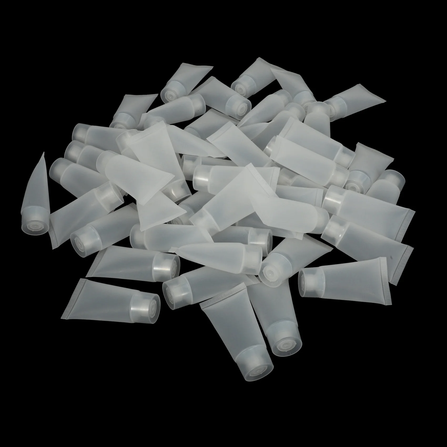 หลอดบีบแบบเติมได้ ABVI-100 ชิ้น ขนาด 15 มล. ขวดโลชั่นเปล่าแบบนิ่มพร้อมฝาปิด สำหรับเดินทาง บรรจุภัณฑ์เครื่องสำอางแบบบีบ ขวดเติมได้