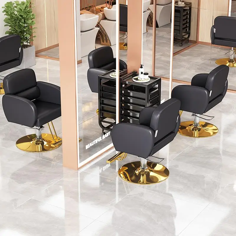 Silla de peluquero Simple y moderna, silla clásica giratoria profesional, Sillas cómodas de belleza Para Barberia, muebles de salón