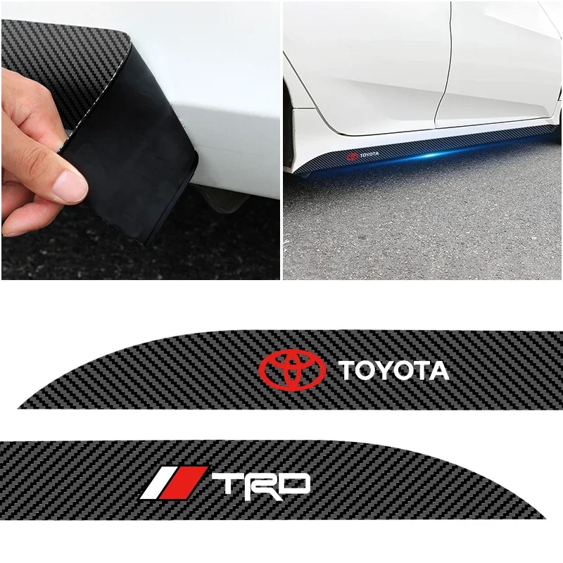 

2Pcs Car Door Side Skirt Car Body Decal Fashion Carbon Fiber Stickers for Toyota Trd Carola Chr Century Auris Mirai Premio Camry