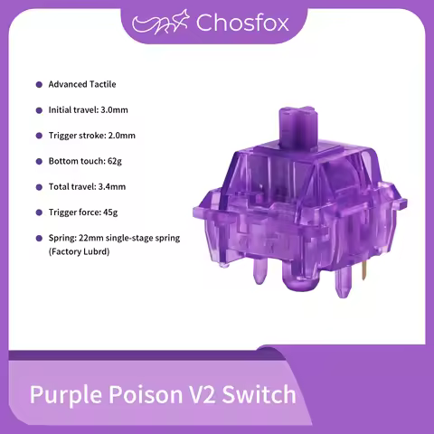 Chosfox Poiso Gas V2 Switch 5 Pins Factory Lubed Hot Swap Custom Switch Mechanical Keyboard Advanced Tactile Switch Pom+pc