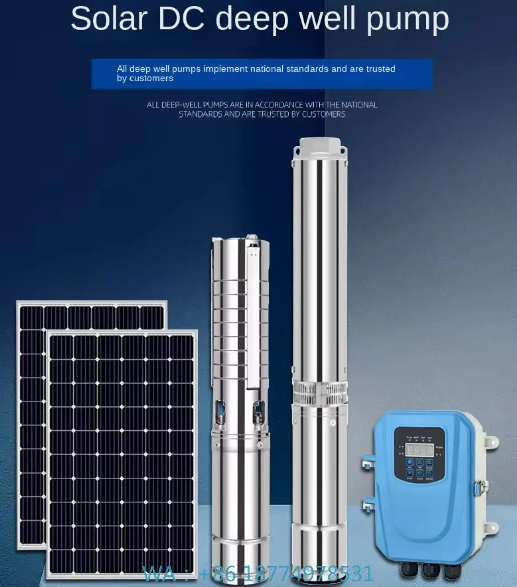 

igh Farm Water Irrigation High Solar Deep Well Pump for Foreign TradeCustom High-Lift Stainless Steel Submersible DC Pump for H