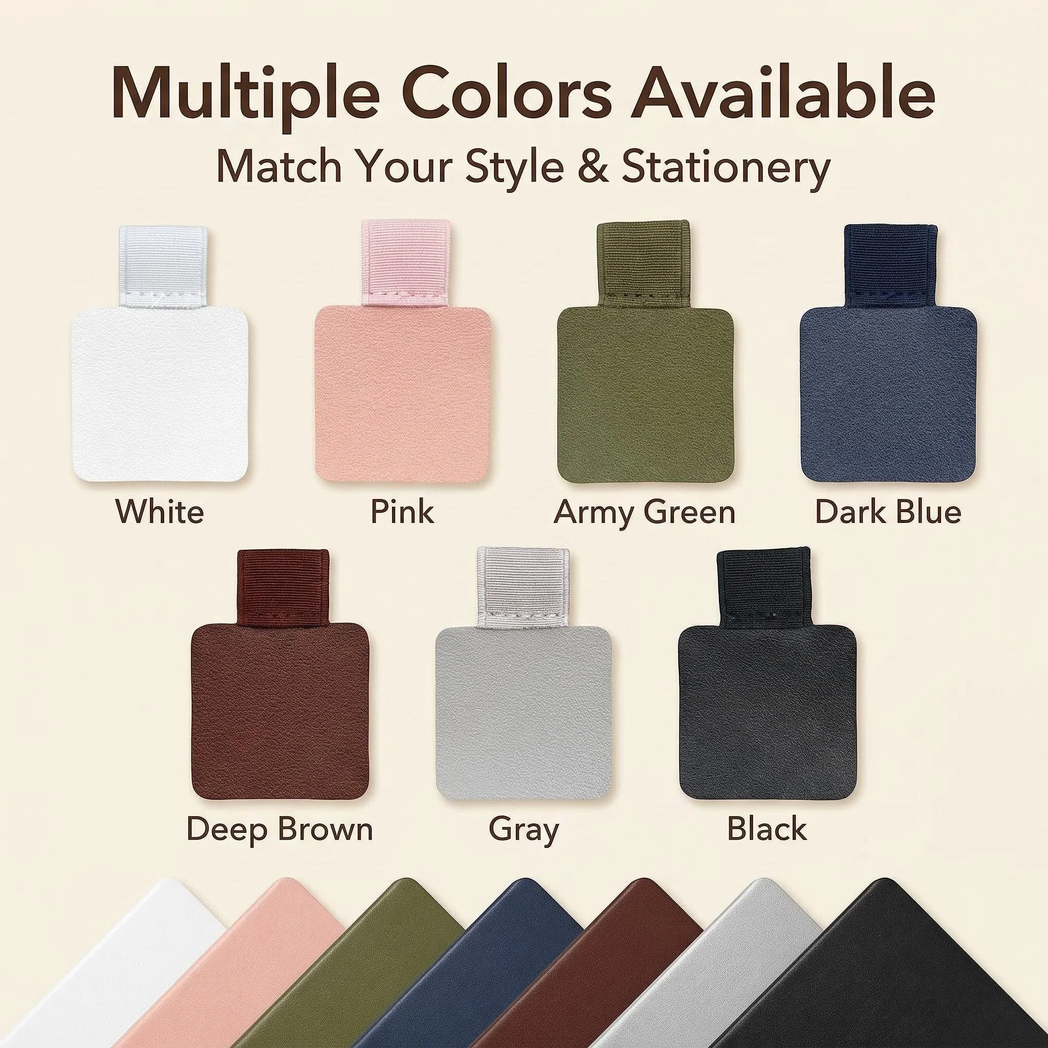 10 Pack Self Adhesive Pen Holder PU Leather Pen Loop for Notebook Journal Planner Tablet Elastic Pencil Holder Accessory