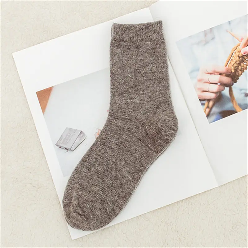 Sock Leisure Ankle Crew Fuzzy Autumn Winter Rabbit Fur Women mid-calf Thickened Warm Soft Wool Socks 8W96 - Image 18