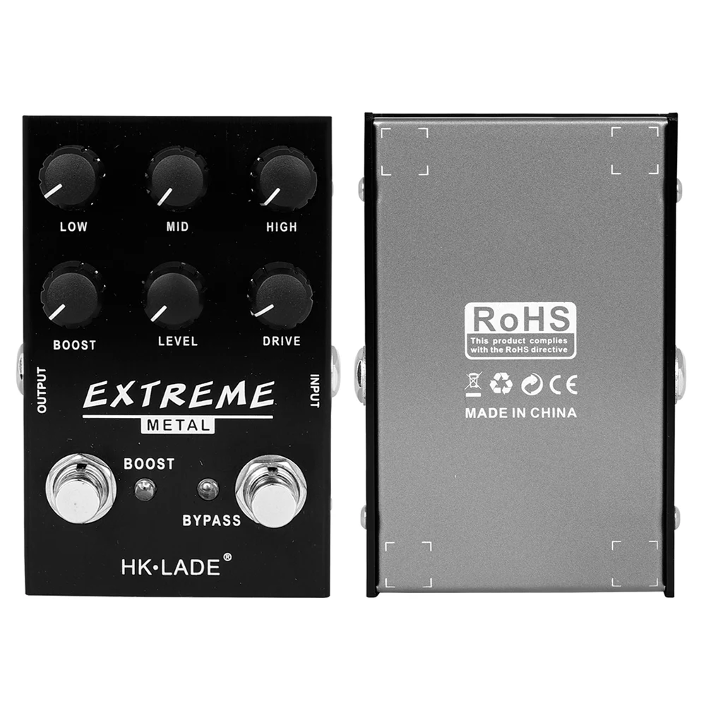 HK·LADE Extreme Metal Distortion Guitar Effect Pedal Metal Rock and Punk Sounds Electric Guitar Pedal True Bypass Guitar Parts