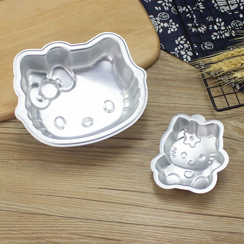 Sanrio Hello Kitty Aluminum Kitchen Baking Mold for Cake Dessert Pudding Jelly Cupcake Mold Personalized Mini Oven Cupcake Molds