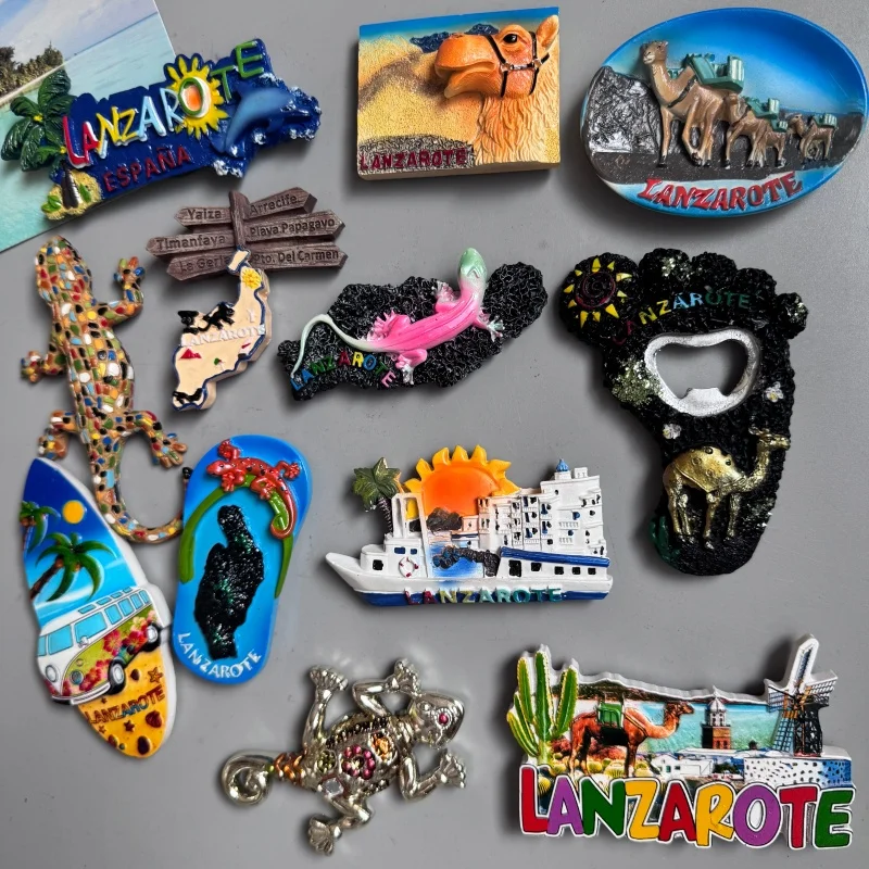 Spanish Refrigerator Magnets Lanzarote Travel Souvenir Fridge Sticker Spain Tourist Collection Home Decoration Hand Gift