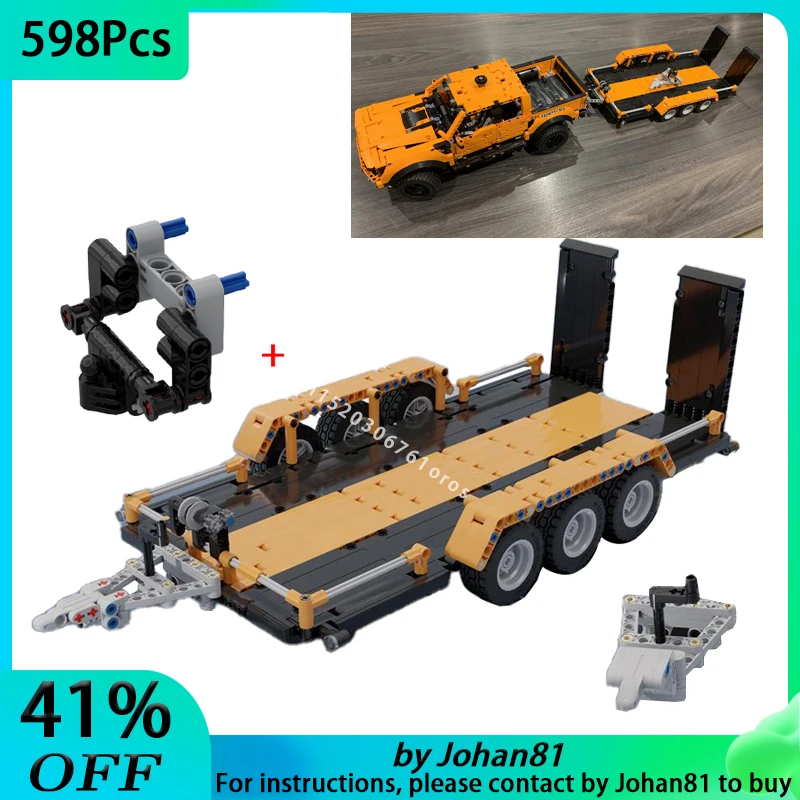 

MOC Technical F150 Raptor Car Trailer Model Building Blocks for 42126 Tow Trucks DIY Assemble Bricks Educational Kids Toys Gifts